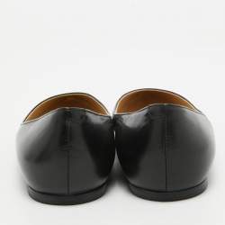 Pre Owned Jimmy Choo Black Leather Ballet Flats Size 39