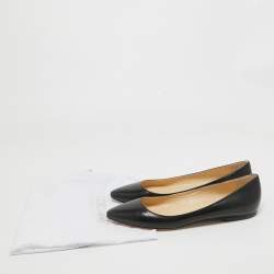 Pre Owned Jimmy Choo Black Leather Ballet Flats Size 39