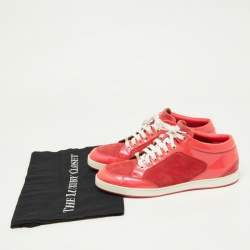 Pre Owned Jimmy Choo Two Tone Suede and Patent Leather Miami Sneakers Size 41