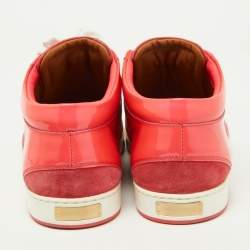 Pre Owned Jimmy Choo Two Tone Suede and Patent Leather Miami Sneakers Size 41