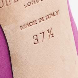 مملوكة مسبقًا Jimmy Choo Pink Satin Manda Crystal Embellished Pointed Toe Pumps Size 37.5