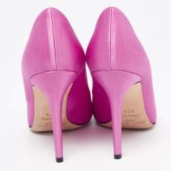 مملوكة مسبقًا Jimmy Choo Pink Satin Manda Crystal Embellished Pointed Toe Pumps Size 37.5