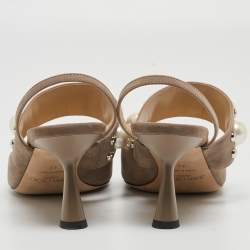 Pre Owned Jimmy Choo Grey Suede Breslin Slingback Pumps Size 40