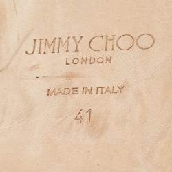 Pre Owned Jimmy Choo Gold Leather Sai Flats Size 41