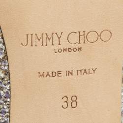 Pre Owned Jimmy Choo Metallic Glitter Ivy Pointed Toe Slingback Pumps Size 38