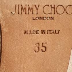 Pre Owned Jimmy Choo Beige Snakeskin Embossed Pumps Size 35