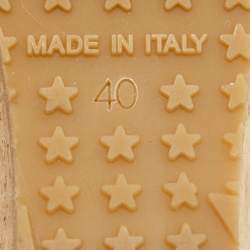 Pre Owned Jimmy Choo Cream Leather and Mesh Prima Cork Wedge Sandals Size 40