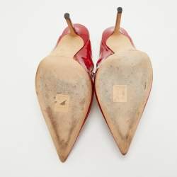 Pre Owned Jimmy Choo Red Patent Bing Mules Size 40