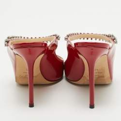 Pre Owned Jimmy Choo Red Patent Bing Mules Size 40