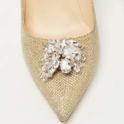 مملوكة مسبقًا Jimmy Choo Gold Lurex Fabric Mamey Pumps Size 40