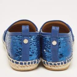 Jimmy Choo Blue Sequins Espadrille Flats Size 36.5