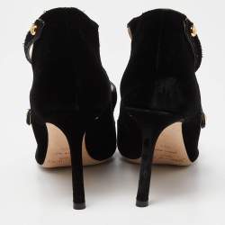 Pre Owned Jimmy Choo Black Velvet Lacey Pumps Size 39.5