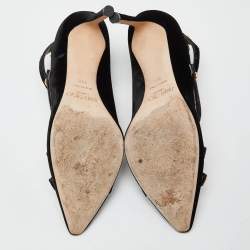 Pre Owned Jimmy Choo Black Velvet Lacey Pumps Size 39.5