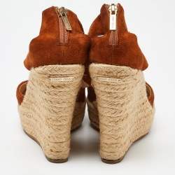 Jimmy Choo Brown Suede Wedge Sandals Size 40.5