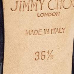 Pre Owned Jimmy Choo Navy Blue Suede and Patent Rudy Pumps Size 36.5