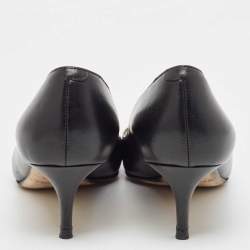 Pre Owned Jimmy Choo Black Leather Allure Pointed Toe Pumps Size 38