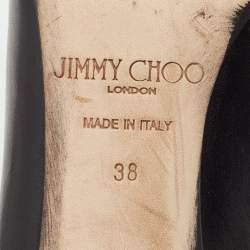 Pre Owned Jimmy Choo Black Leather Allure Pointed Toe Pumps Size 38
