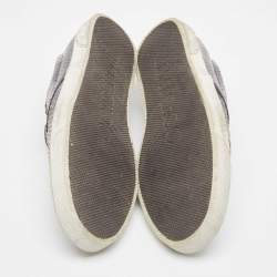 Jimmy Choo Grey Python Embossed Leather Demi Slip On Sneakers Size 40