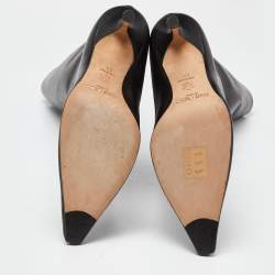 Pre Owned Jimmy  Choo Black Leather Midcalf B0ots Size 40 