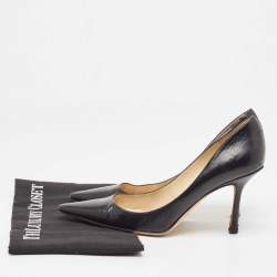 Pre Owned Jimmy Choo Black Leather Love Pumps Size 38
