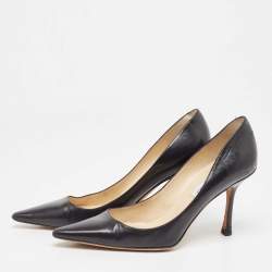 Pre Owned Jimmy Choo Black Leather Love Pumps Size 38