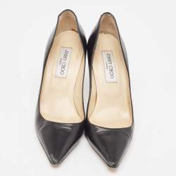 Pre Owned Jimmy Choo Black Leather Love Pumps Size 38