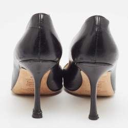 Pre Owned Jimmy Choo Black Leather Love Pumps Size 38