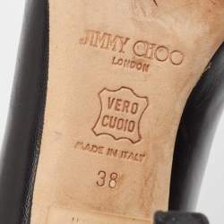 Pre Owned Jimmy Choo Black Leather Love Pumps Size 38