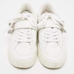 Pre Owned Jimmy Choo White Leather Low Top Sneakers Size 36