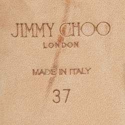 Pre Owned Jimmy Choo Orange Python K-Slide Sandals Size 37