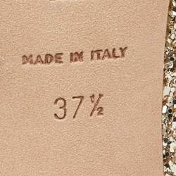 مملوكة مسبقًا Jimmy Choo Gold Glitter Open Toe Pumps Size 37.5