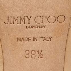 مملوكة مسبقًا Jimmy Choo Beige Leather Platform Round Toe Pumps Size 38.5 