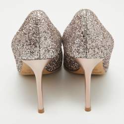 Pre Owned Jimmy Choo Pink Coarse Glitter Romy Pumps Size 38.5