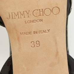 Pre Owned Jimmy Choo Black Patent Leather Tilly Slingback Pumps Size 39