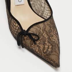 Pre Owned Jimmy Choo Black Lace Cibelle Pumps Size 37