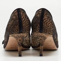 Pre Owned Jimmy Choo Black Lace Cibelle Pumps Size 37