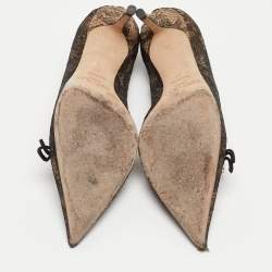 Pre Owned Jimmy Choo Black Lace Cibelle Pumps Size 37