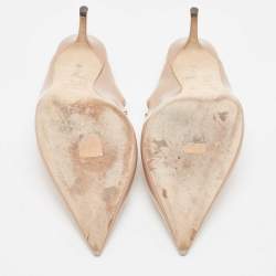 Pre Owned Jimmy Choo Dusty Pink Patent Leather Bing Mules Size 41