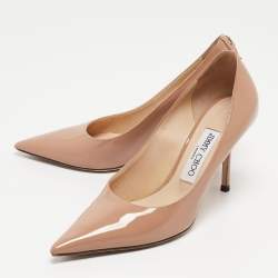Pre Owned Jimmy Choo Dusty Pink Patent Leather Love Pumps Size 36