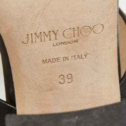 Jimmy Choo Black Leather Studs Embellished Mules Size 39