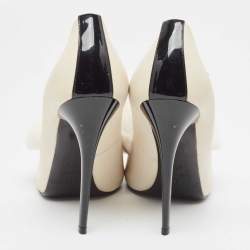 Jimmy Choo Off White Leather Pom Pom Ankle Tie Peep Toe Pumps Size 37.5
