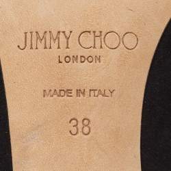Pre Owned Jimmy Choo Black/Gold Suede and Leather Romy Pumps Size 38