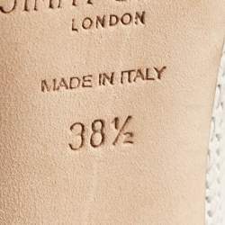 Pre Owned Jimmy Choo White Knitted Nubuck Leather Romy Pumps Size 38.5