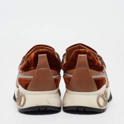 Pre Owned Jimmy Choo Multicolor Velvet and Glitter Raine Sneakers Size 38.5