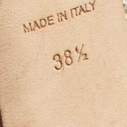 مملوكة مسبقًا Jimmy Choo Gold/Silver Glitter and Leather Isabel Peep Toe Pumps Size 38.5