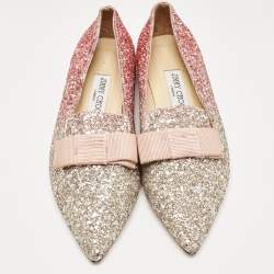 Jimmy Choo Multicolor Glitter Galan Smoking Slipper Size 38