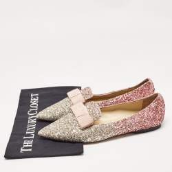 Jimmy Choo Multicolor Glitter Galan Smoking Slipper Size 38