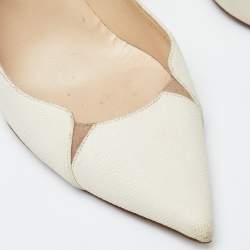 Jimmy Choo Cream Texture Leather Tamika Pumps Size 39