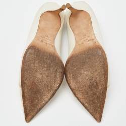 Jimmy Choo Cream Texture Leather Tamika Pumps Size 39