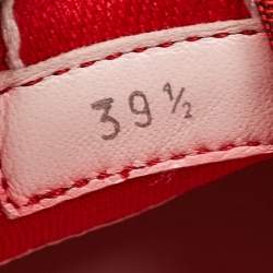 Jimmy Choo Red Suede and Mesh Low Top Sneakers Size 39.5